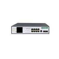 8-Port Gigabit+2G SFP+1Console LCD Display Managed PoE Switch（8-Port PoE，Support 802.3af/at Standard）
